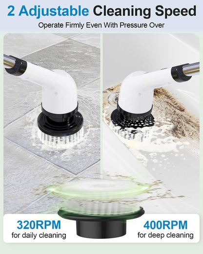 7 in 1 Cordless Electric Spin Scrubber – Powerful Cleaning Brush for Bathroom, Floor & Kitchen