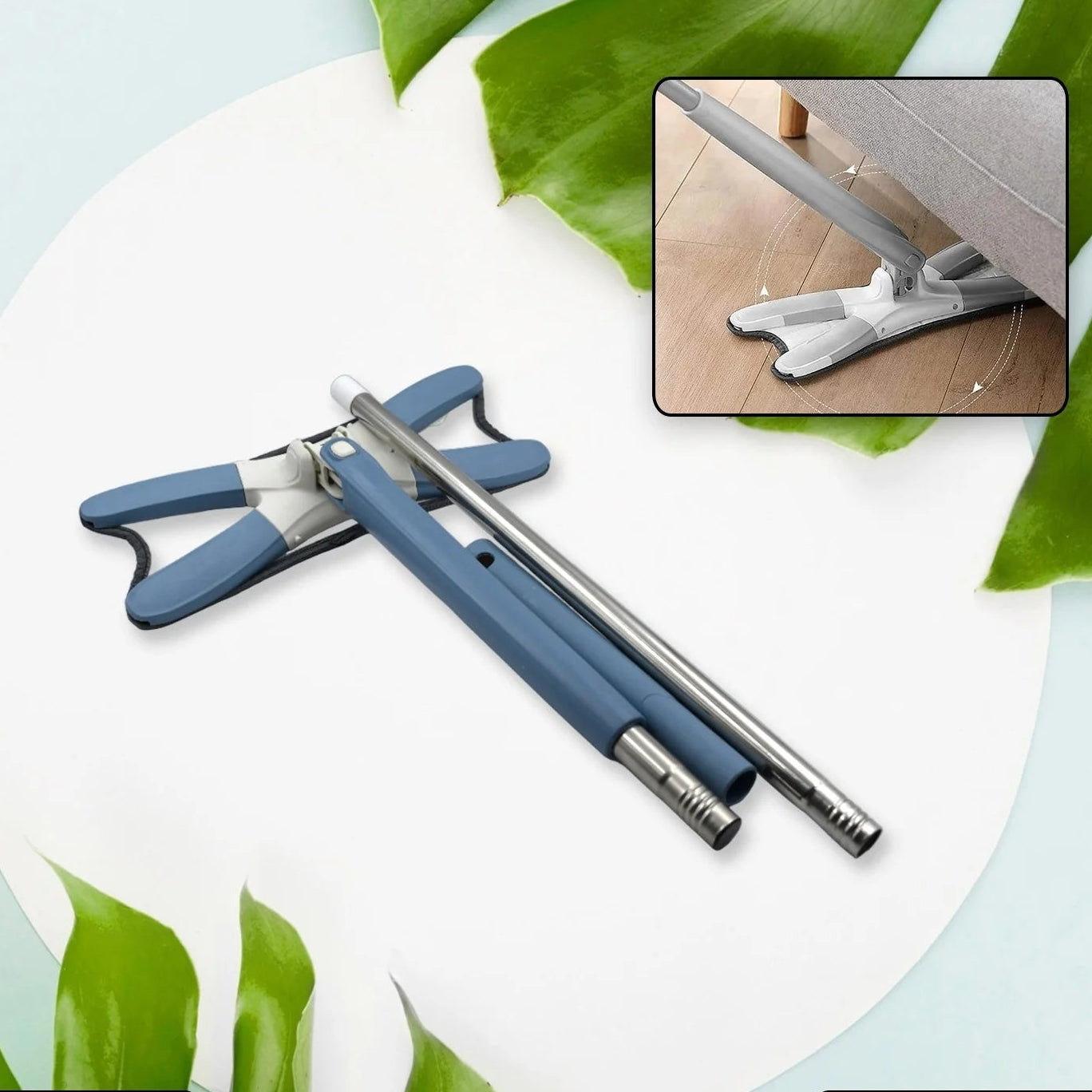 360° Rotating Flat Mop with Adjustable Handle - X Type Automatic Water Rotation Easy Squeeze Mop for Floor, Wall & Ceiling