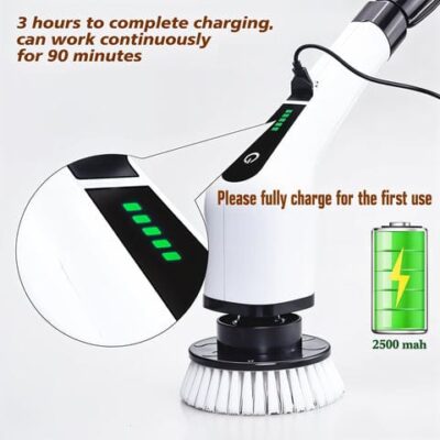 7 in 1 Cordless Electric Spin Scrubber – Powerful Cleaning Brush for Bathroom, Floor & Kitchen
